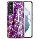 For Samsung Galaxy S22 5G Electroplating TPU Protective Phone Case(Purple Rhombus)
