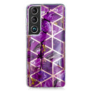 For Samsung Galaxy S22 5G Electroplating TPU Protective Phone Case(Purple Rhombus)