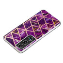 For Samsung Galaxy S22 5G Electroplating TPU Protective Phone Case(Purple Rhombus)