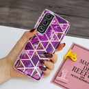 For Samsung Galaxy S22 5G Electroplating TPU Protective Phone Case(Purple Rhombus)