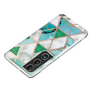 For Samsung Galaxy S22 5G Electroplating TPU Protective Phone Case(Green White Rhombus)