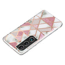 For Samsung Galaxy S22 5G Electroplating TPU Protective Phone Case(Pink White Rhombus)