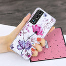 For Samsung Galaxy S22 5G Electroplating TPU Protective Phone Case(Lotus)