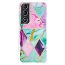 For Samsung Galaxy S22 5G Electroplating TPU Protective Phone Case(Triangular Rhombus)