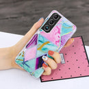 For Samsung Galaxy S22 5G Electroplating TPU Protective Phone Case(Triangular Rhombus)