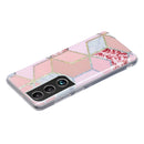 For Samsung Galaxy S22 5G Electroplating TPU Protective Phone Case(Pink Rhombus)