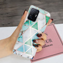 For Xiaomi 11T / 11T Pro Electroplating TPU Protective Phone Case(Green White Rhombus)