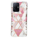 For Xiaomi 11T / 11T Pro Electroplating TPU Protective Phone Case(Pink White Rhombus)