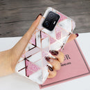 For Xiaomi 11T / 11T Pro Electroplating TPU Protective Phone Case(Pink White Rhombus)