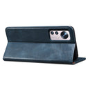 For Xiaomi 12/12S Simple Wax Crazy Horse Texture Leather Phone Case(Navy Blue)