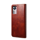 For Xiaomi 12/12S Simple Wax Crazy Horse Texture Leather Phone Case(Brown)