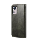 For Xiaomi 12 Pro/12S Pro Simple Wax Crazy Horse Texture Leather Phone Case(Dark Green)