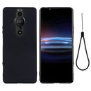 For Sony Xperia Pro-I Pure Color Liquid Silicone Phone Case(Black)