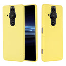 For Sony Xperia Pro-I Pure Color Liquid Silicone Phone Case(Yellow)