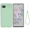 For Google Pixel 6a Pure Color Liquid Silicone Phone Case(Green)