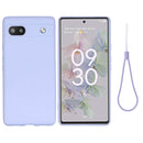 For Google Pixel 6a Pure Color Liquid Silicone Phone Case(Purple)