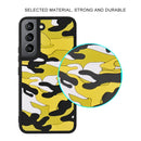 For Samsung Galaxy S22 5G Camouflage Clouds Embossed Skin Feel Silicone Shockproof Phone Case(Green Yellow)
