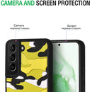For Samsung Galaxy S22 5G Camouflage Clouds Embossed Skin Feel Silicone Shockproof Phone Case(Green Yellow)