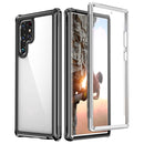 For Samsung Galaxy S22 Ultra 5G RedPepper Transparent Dot Shockproof Waterproof PC + TPU Phone Case(Black)