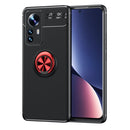 For Xiaomi 12 Pro Metal Ring Holder TPU Phone Case(Black Red)
