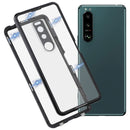 For Sony Xperia 5 III HD Magnetic Metal Tempered Glass Phone Case(Black)