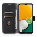 For Samsung Galaxy A13 4G Skin Feel Magnetic Buckle Calf Texture PU Phone Case(Black)