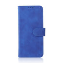 For Samsung Galaxy A13 4G Skin Feel Magnetic Buckle Calf Texture PU Phone Case(Blue)