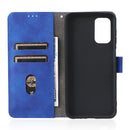 For Samsung Galaxy A13 4G Skin Feel Magnetic Buckle Calf Texture PU Phone Case(Blue)