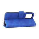 For Samsung Galaxy A13 4G Skin Feel Magnetic Buckle Calf Texture PU Phone Case(Blue)