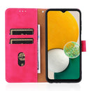 For Samsung Galaxy A13 4G Skin Feel Magnetic Buckle Calf Texture PU Phone Case(Rose Red)