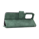 For Samsung Galaxy A13 4G Skin Feel Magnetic Buckle Calf Texture PU Phone Case(Green)