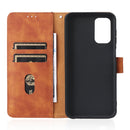 For Samsung Galaxy A13 4G Skin Feel Magnetic Buckle Calf Texture PU Phone Case(Brown)