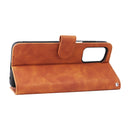For Samsung Galaxy A13 4G Skin Feel Magnetic Buckle Calf Texture PU Phone Case(Brown)