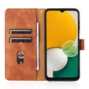 For Samsung Galaxy A13 4G Skin Feel Magnetic Buckle Calf Texture PU Phone Case(Brown)