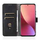 For Xiaomi 12 5G Skin Feel Magnetic Buckle Calf Texture PU Phone Case(Black)