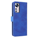 For Xiaomi 12 5G Skin Feel Magnetic Buckle Calf Texture PU Phone Case(Blue)