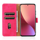 For Xiaomi 12 5G Skin Feel Magnetic Buckle Calf Texture PU Phone Case(Rose Red)