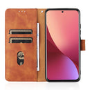 For Xiaomi 12 5G Skin Feel Magnetic Buckle Calf Texture PU Phone Case(Brown)