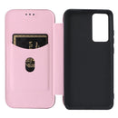For Xiaomi 12 5G Carbon Fiber Texture Magnetic Horizontal Flip PU Phone Case(Pink)