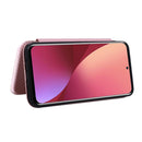 For Xiaomi 12 5G Carbon Fiber Texture Magnetic Horizontal Flip PU Phone Case(Pink)