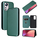 For Xiaomi 12 5G Carbon Fiber Texture Magnetic Horizontal Flip PU Phone Case(Green)