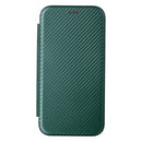 For Xiaomi 12 5G Carbon Fiber Texture Magnetic Horizontal Flip PU Phone Case(Green)