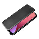 For Xiaomi 12 5G Carbon Fiber Texture Magnetic Horizontal Flip PU Phone Case(Black)
