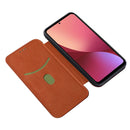 For Xiaomi 12 5G Carbon Fiber Texture Magnetic Horizontal Flip PU Phone Case(Brown)
