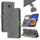 For Galaxy J4 Plus Matching Color Frosted Texture Horizontal Flip PU Leather Case with Holder & Card Slots & Lanyard(Gray)