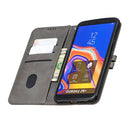 For Galaxy J4 Plus Matching Color Frosted Texture Horizontal Flip PU Leather Case with Holder & Card Slots & Lanyard(Gray)