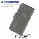 For Galaxy J4 Plus Matching Color Frosted Texture Horizontal Flip PU Leather Case with Holder & Card Slots & Lanyard(Gray)