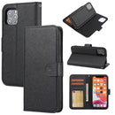 Cross Texture Detachable Leather Phone Case For iPhone 11(Black)