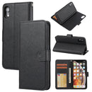 Cross Texture Detachable Leather Phone Case For iPhone XR(Black)