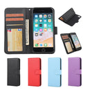 Cross Texture Detachable Leather Phone Case For iPhone SE 2022 / SE 2020 / 8 / 7(Black)